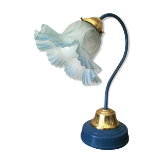 Enamelled metal swan collar lamp
