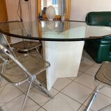 Travertine foot-foot design dining table