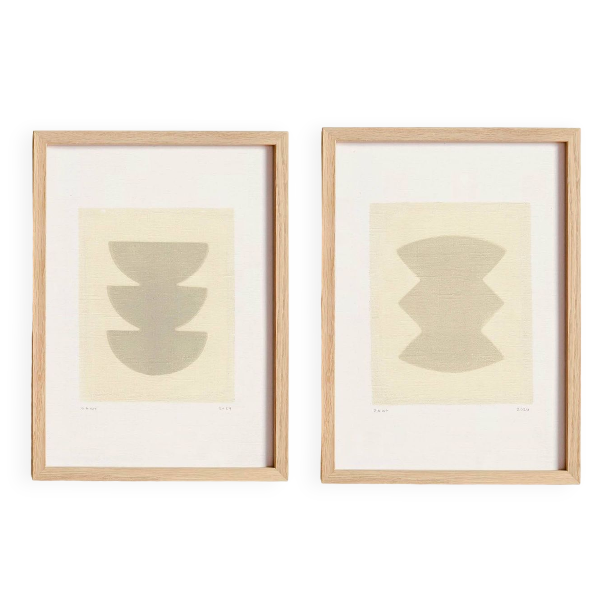 Painting duo - june and trio - signed Eawy