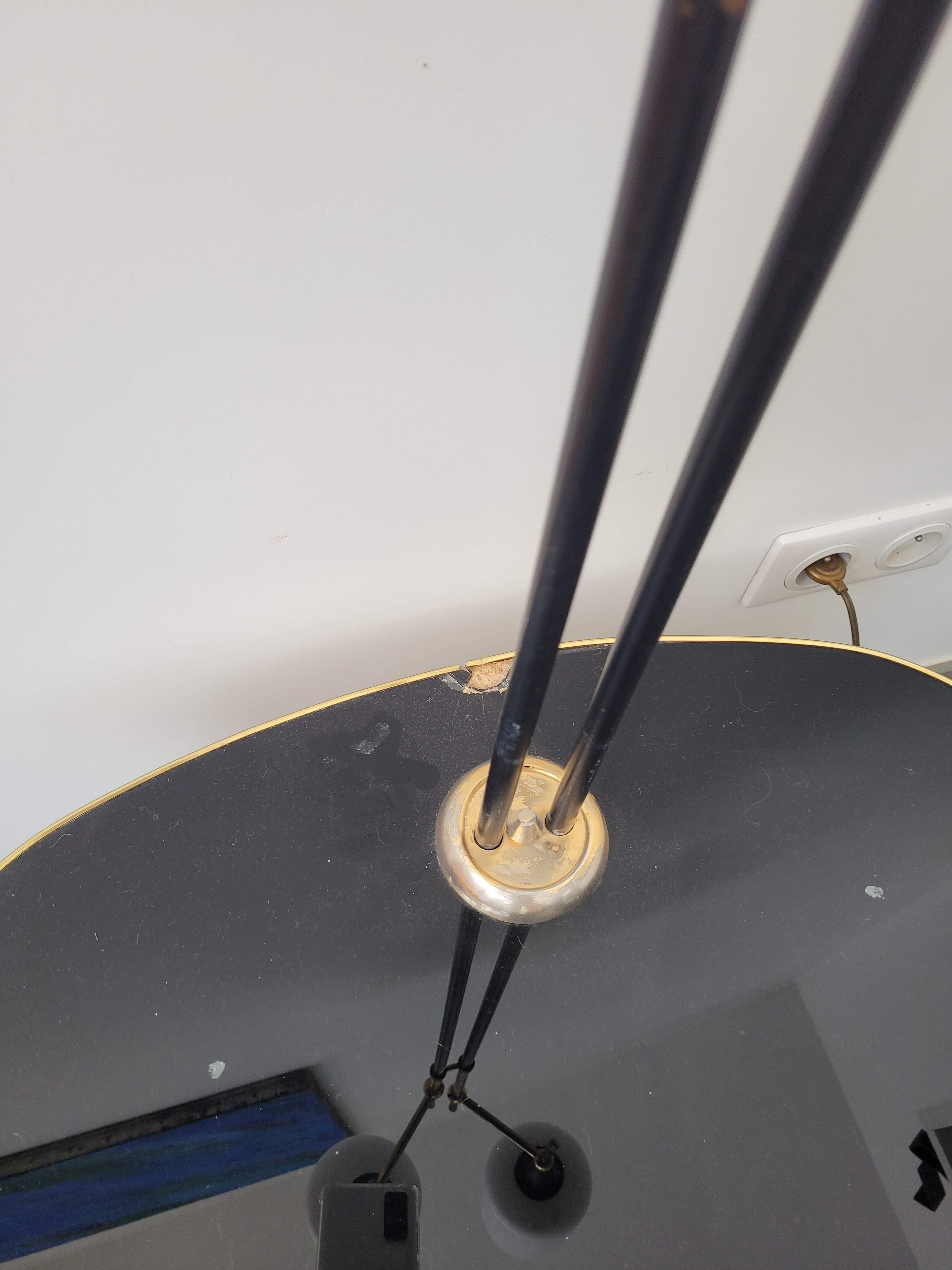 Floor lamp two glass globes and tablet