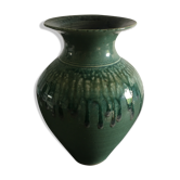 Vase vert flammé
