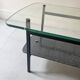 table basse en verre et métal noir, 1950