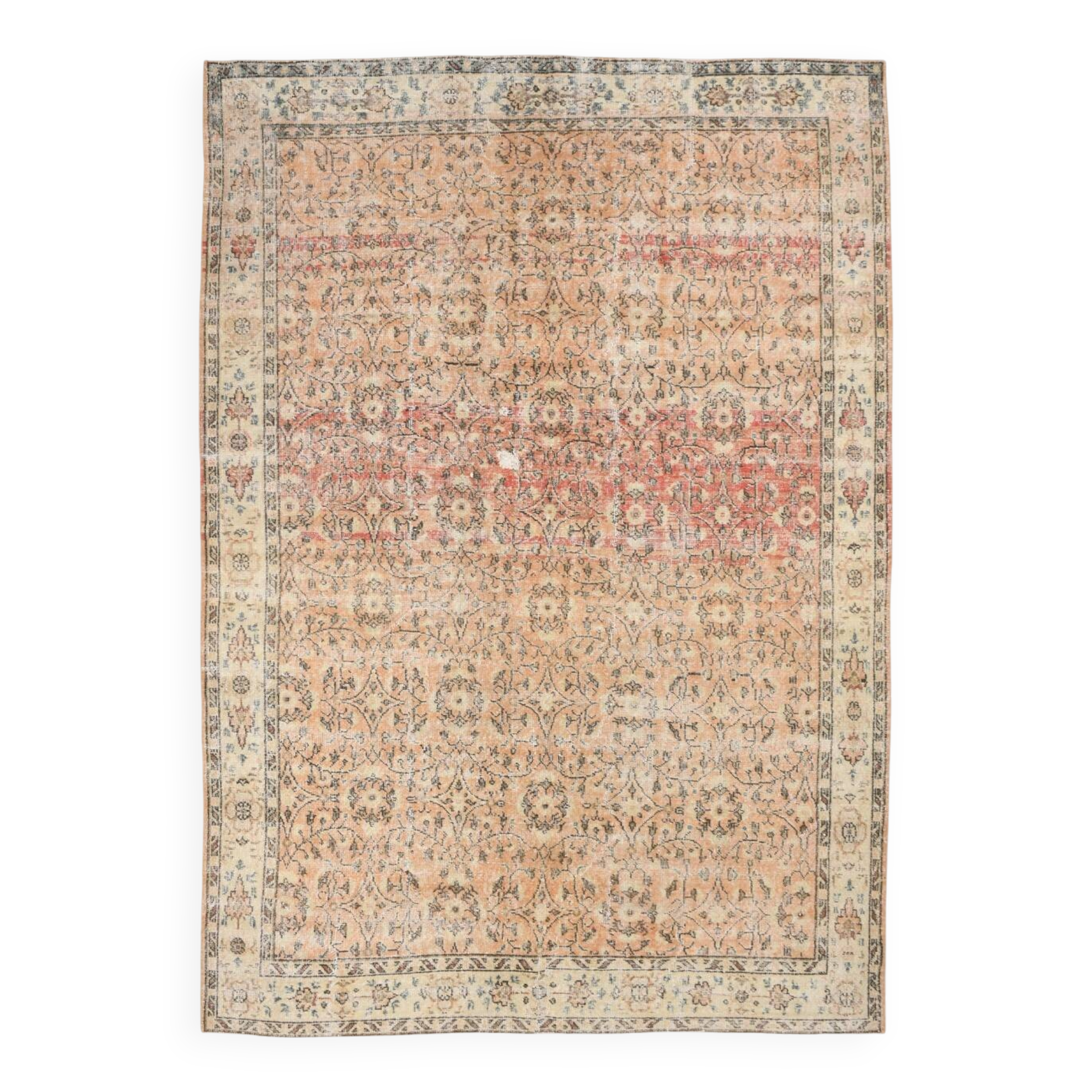 7x10 Peach Red Turkish Rug, 210x301Cm