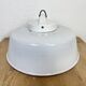 Industrial Grey Enamel Factory Pendant Lamp with Glass Cover, 1960s