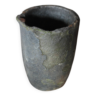 Ancien creuset de fonderie, pot à plante, jardinière, cache pot, décoration