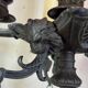 Pair of large bronze candelabras in the Antique style, circa 1880