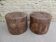 Pair of pouf stools with storage, in leather, De Sede, circa 1970.