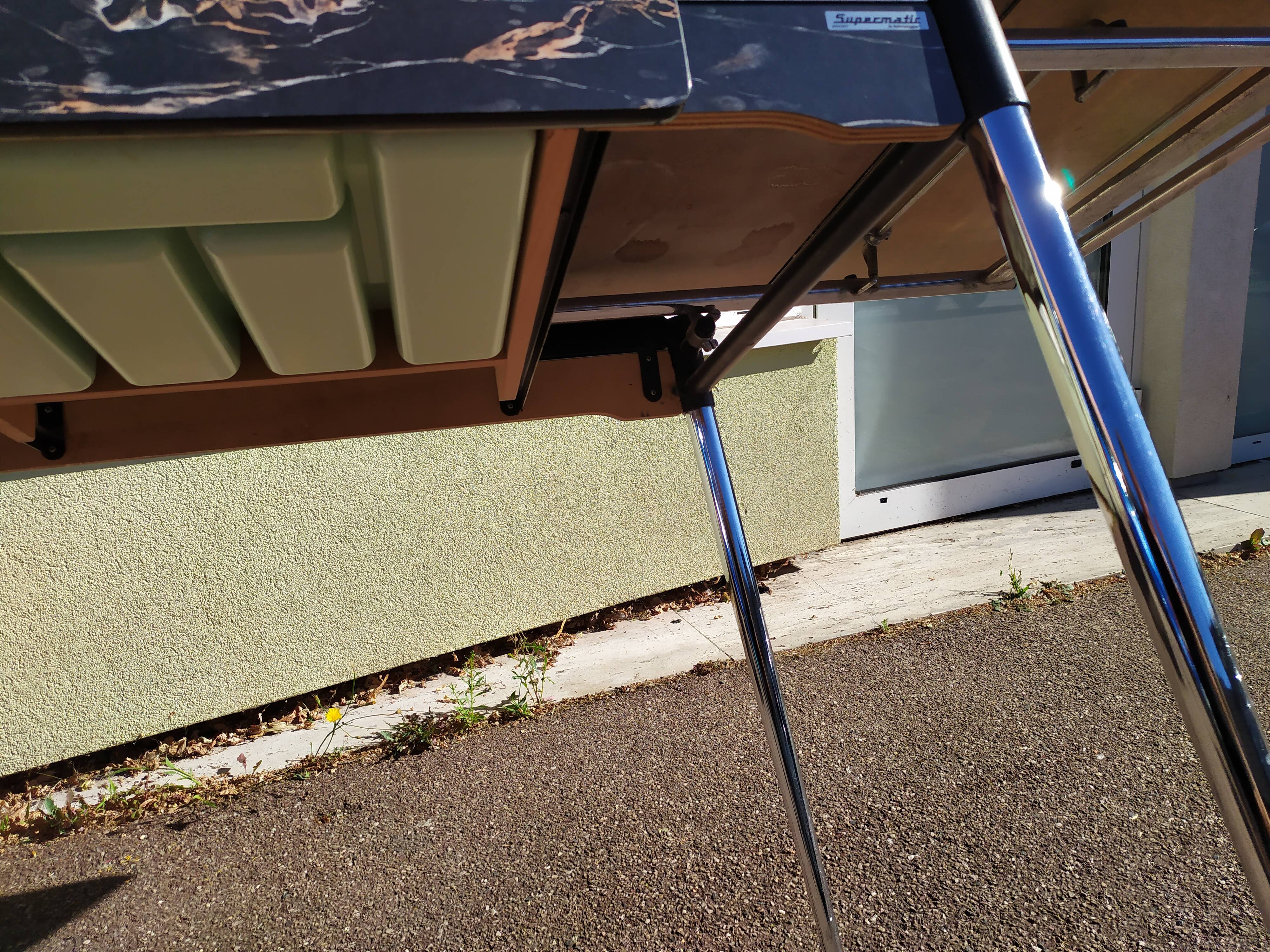 Formica black marble dining table - 1960 - Supermatic - vintage