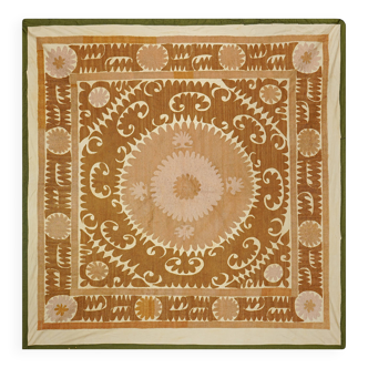 Hand-knotted rug, vintage Turkish rug 134x135 cm