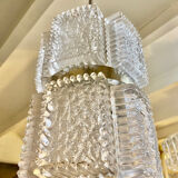 Chandelier by Kaiser Leuchten, frosted glass, Germany 1960