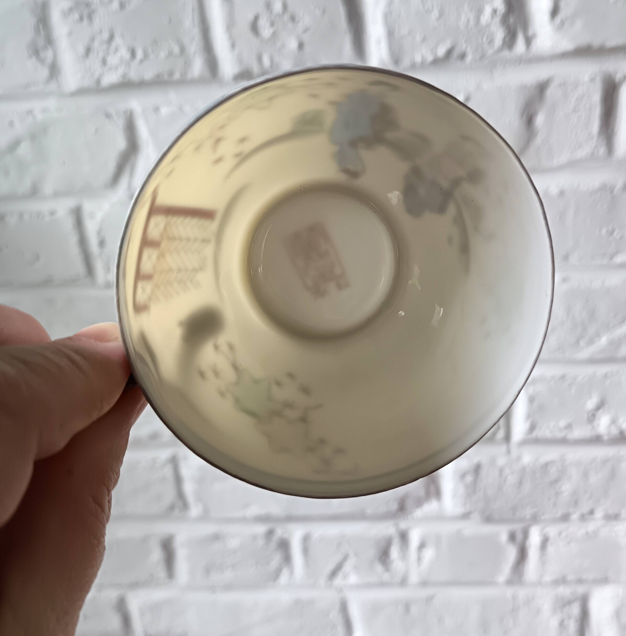 Service à thé en porcelaine fine japonaise vintage motif paysage