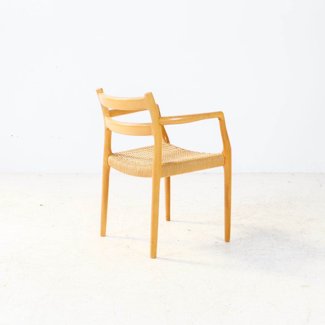 Oak Niels Møller model 67 papercord dining chair