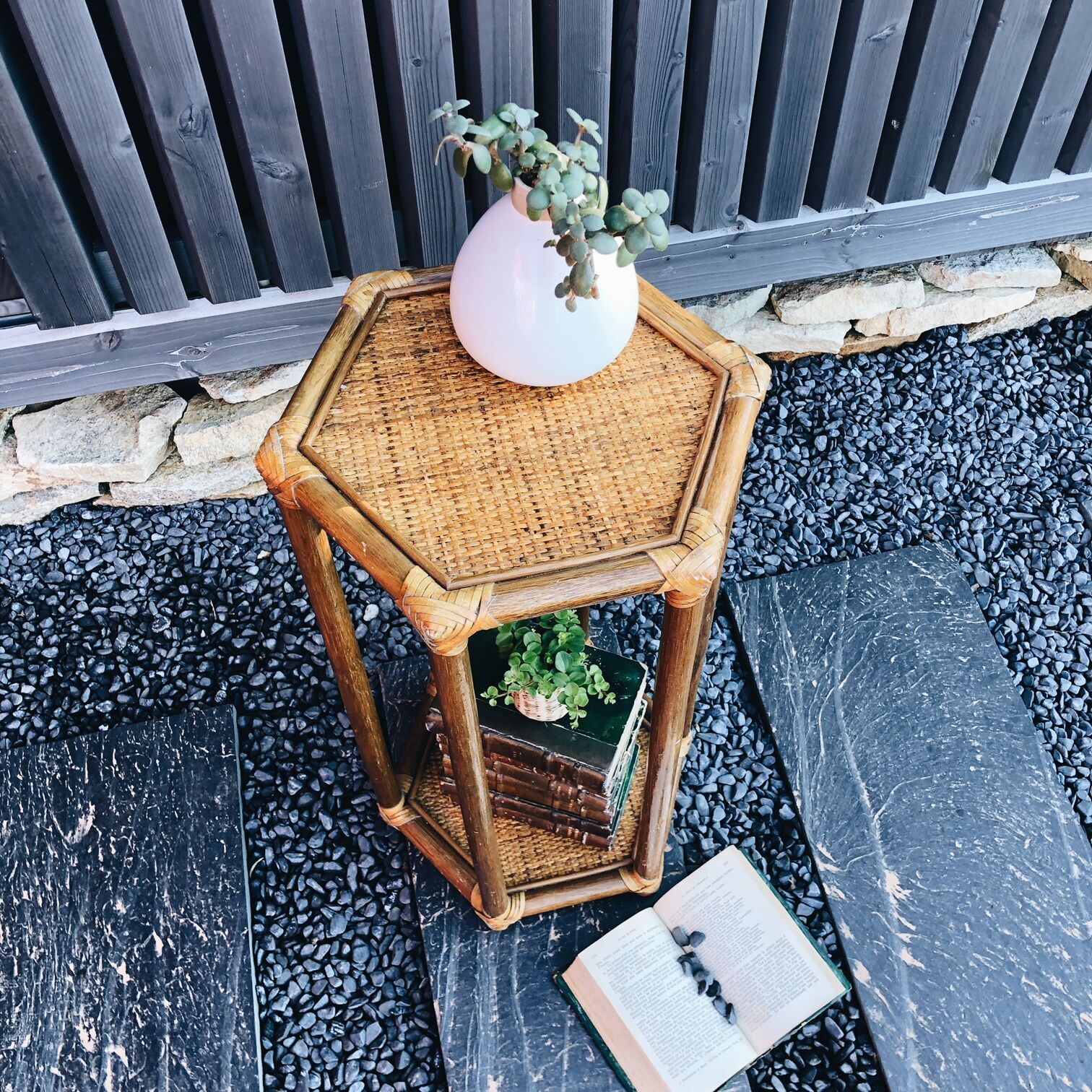 Wicker and vintage bamboo harness