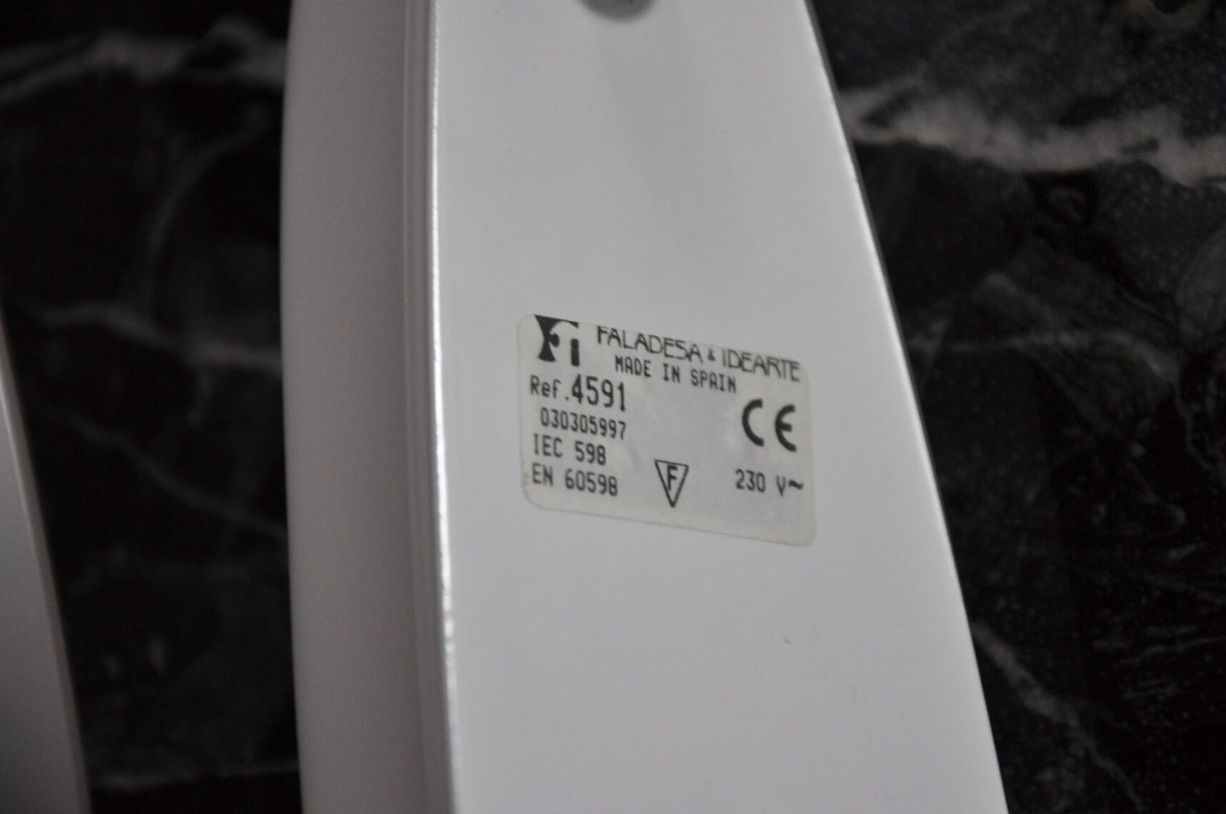 Pair of sconces "ears" idearte, glass and metal, Spain 1980