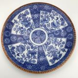 Pair of vintage japanese igezara plates decorated with floral and bird motifs