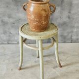 Antique stool side table Thonet style mint green