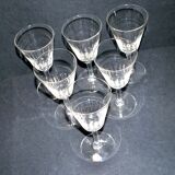 Meisenthal, series of 6 carved glasses