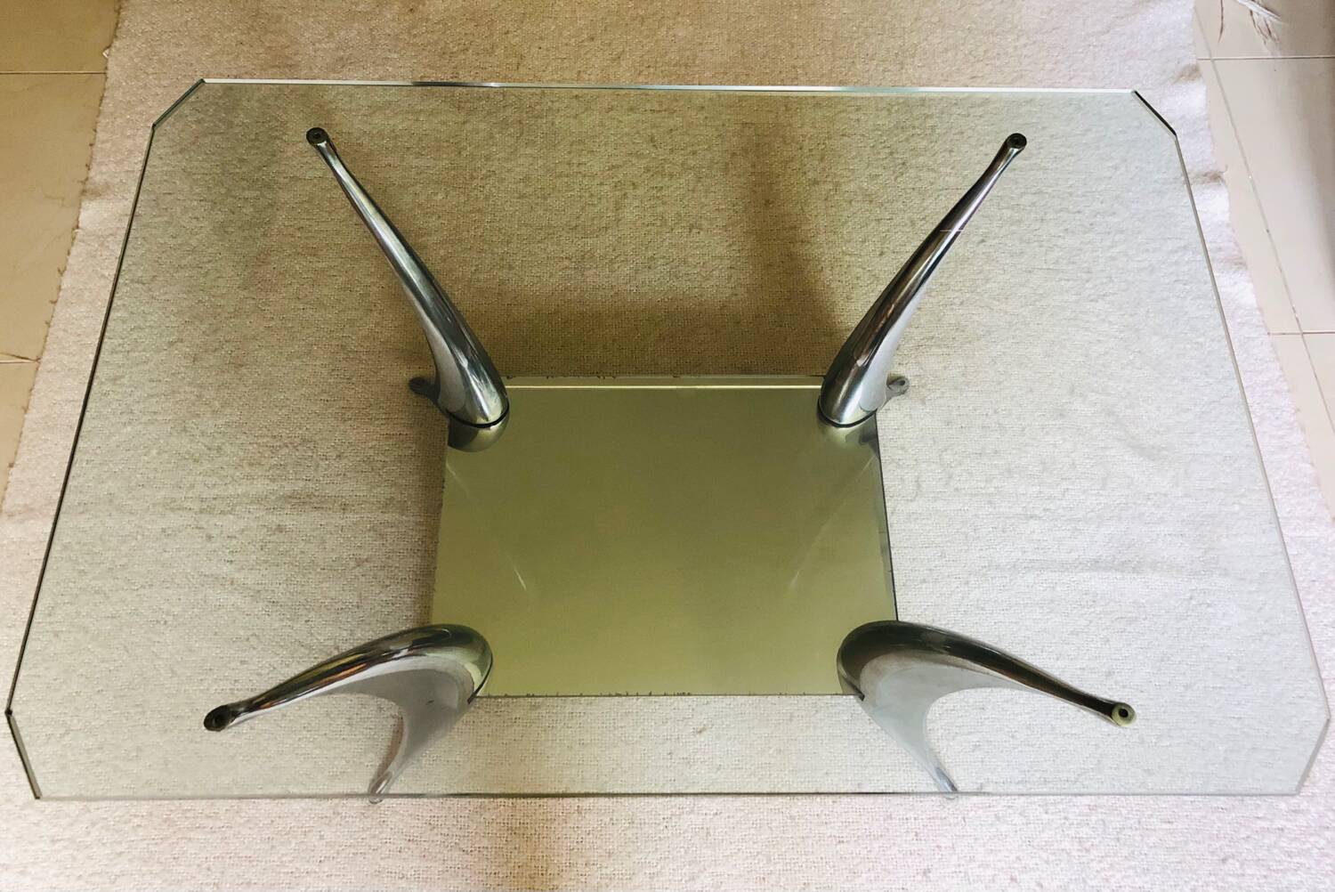 Vintage coffee table "shark fins"