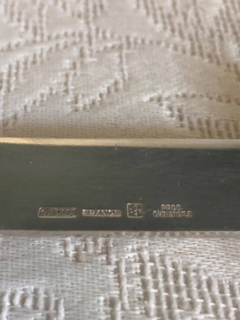 Vintage Christofle Silver Metal Knife Rests - Gallia Arabesque - Set of 6