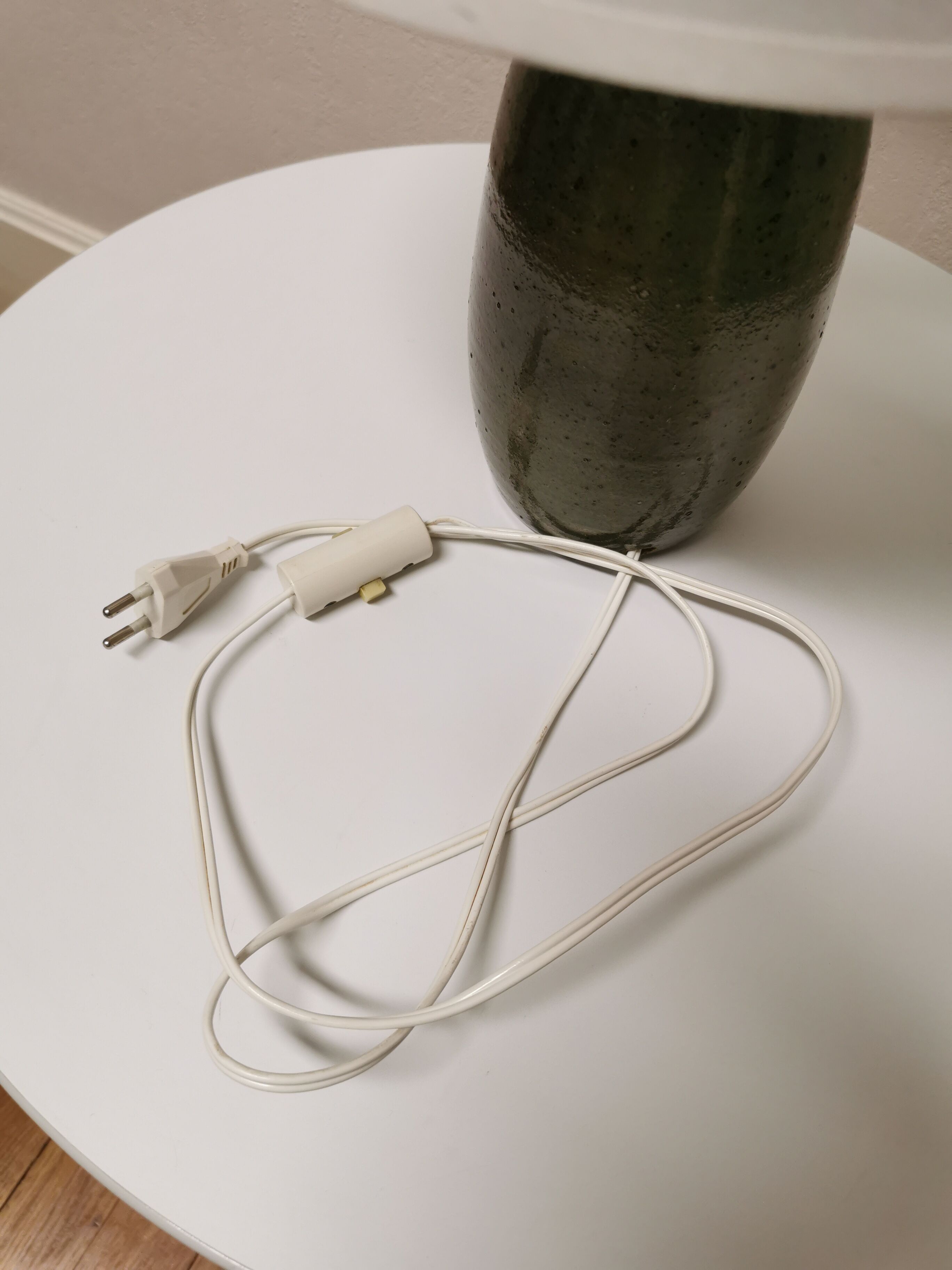 Enamelled stoneware table lamp, 1960