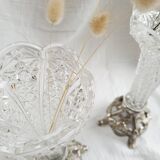 Pair of tulip trees, glass vases and regulator