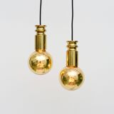 Pair of golden lamps, Denmark, 1950s