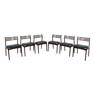 Mid Century Rosewood Dining Chairs by Vestervig Eriksen for Brdr. Tromborg, 1960s, Set of 6