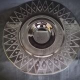 Oval centerpiece in smoked glass, art deco patterns