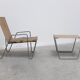 Early 'Bachelor' chair with ottoman by Verner Panton for Fritz Hansen, 1950s