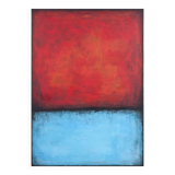 Red and Blue original minimalist abstract modern painting on stretched canv