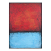Red and Blue original minimalist abstract modern painting on stretched canv