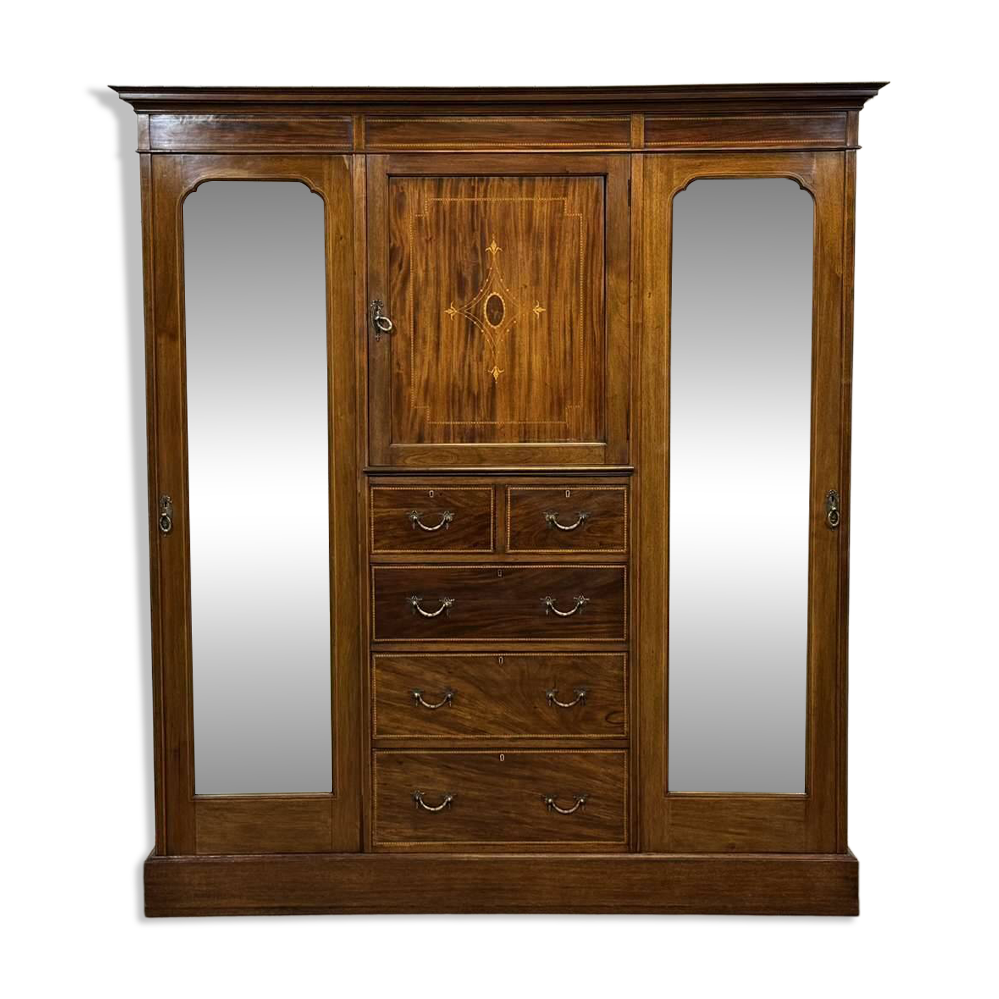 Armoire dressing anglaise en acajou 19ème