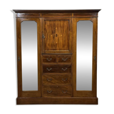 19th-century English mahogany dressing wardrobe.