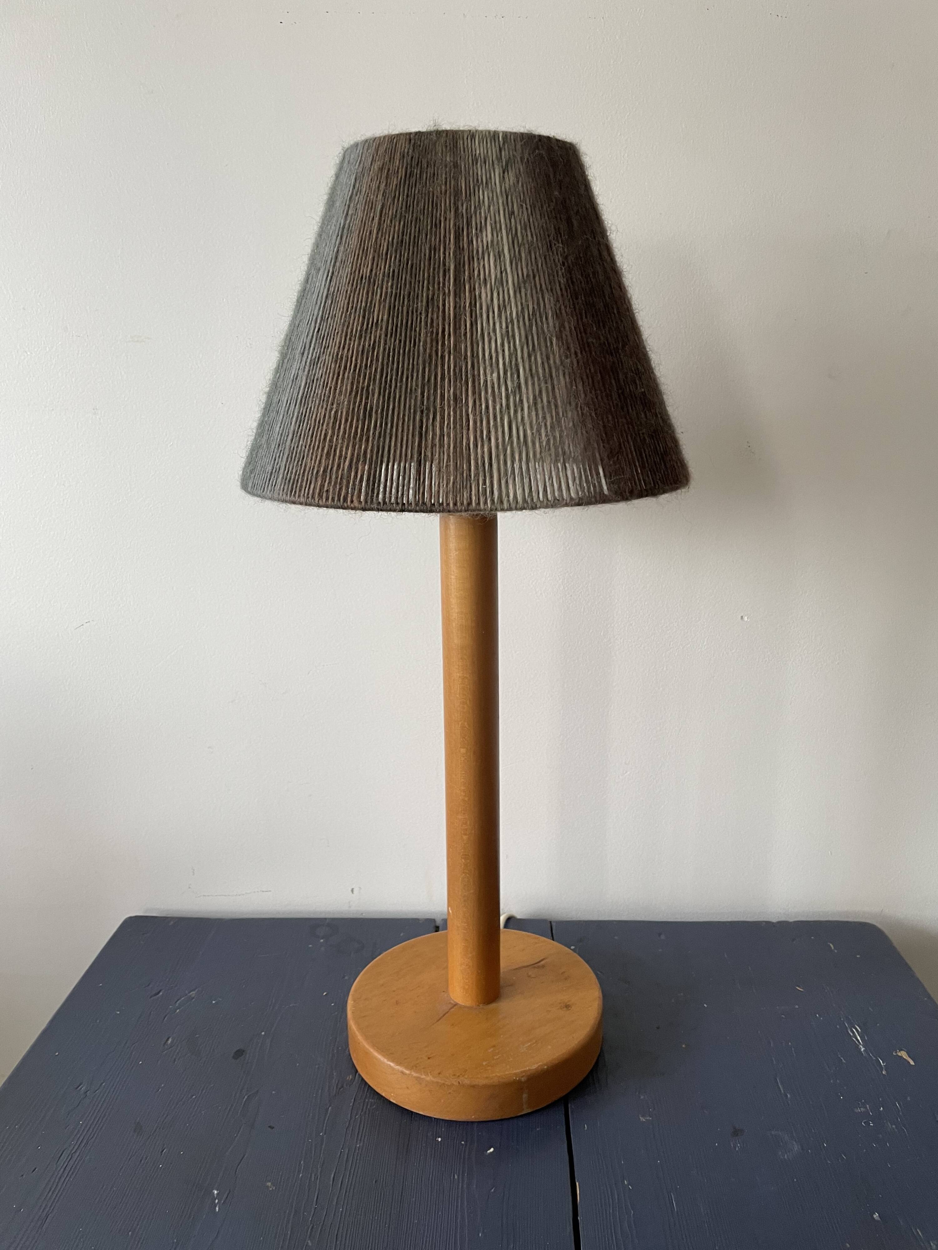 Vintage blond wooden lamp