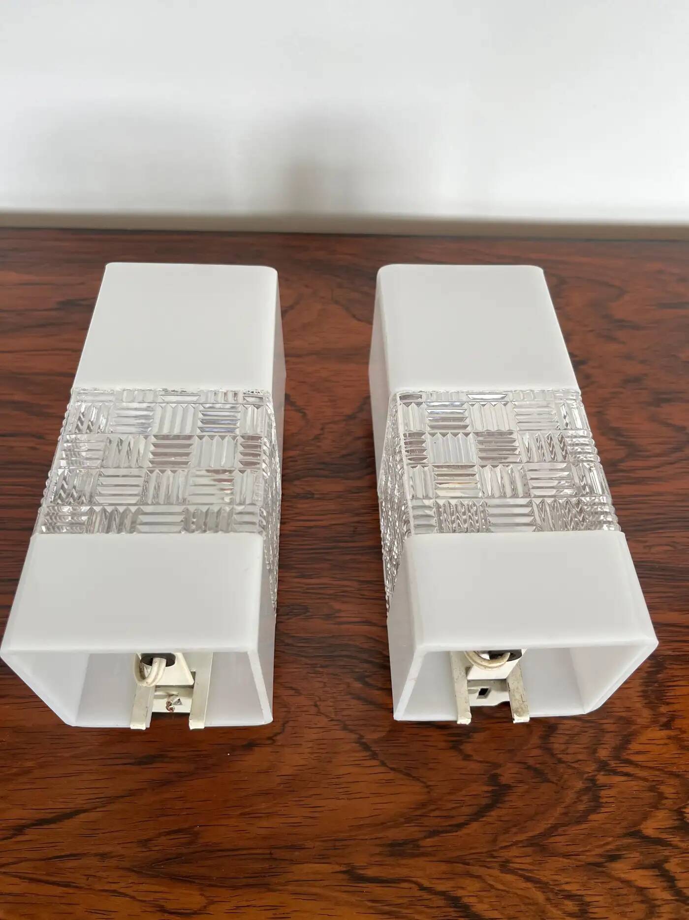 Pair of midcentury design plastic wall lamps, 1970s