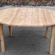 Renovated round Scandinavian dining table, extendable, made of solid wood, 110-140cm.