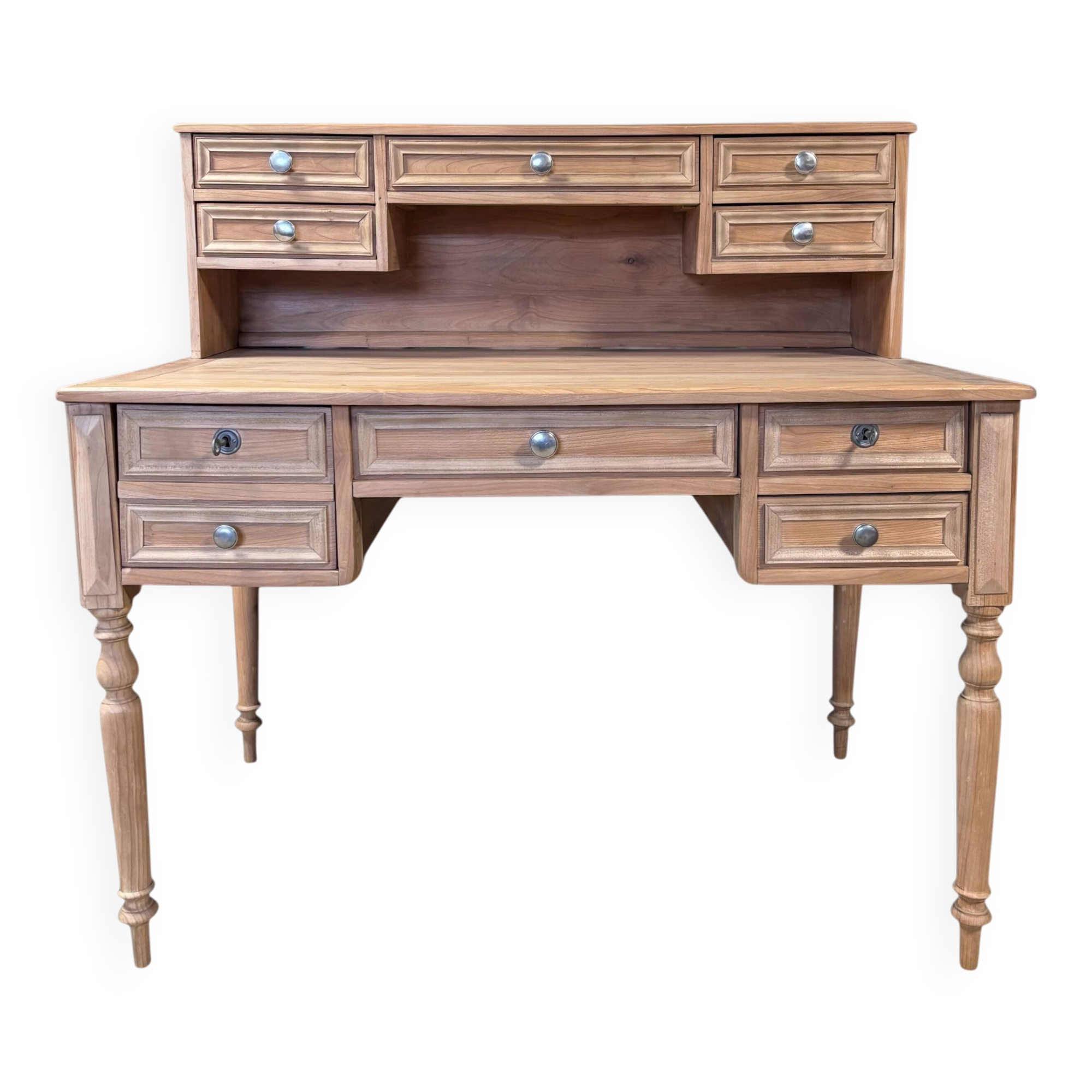 Bureau à gradin style Louis XVI en merisier massif rénové