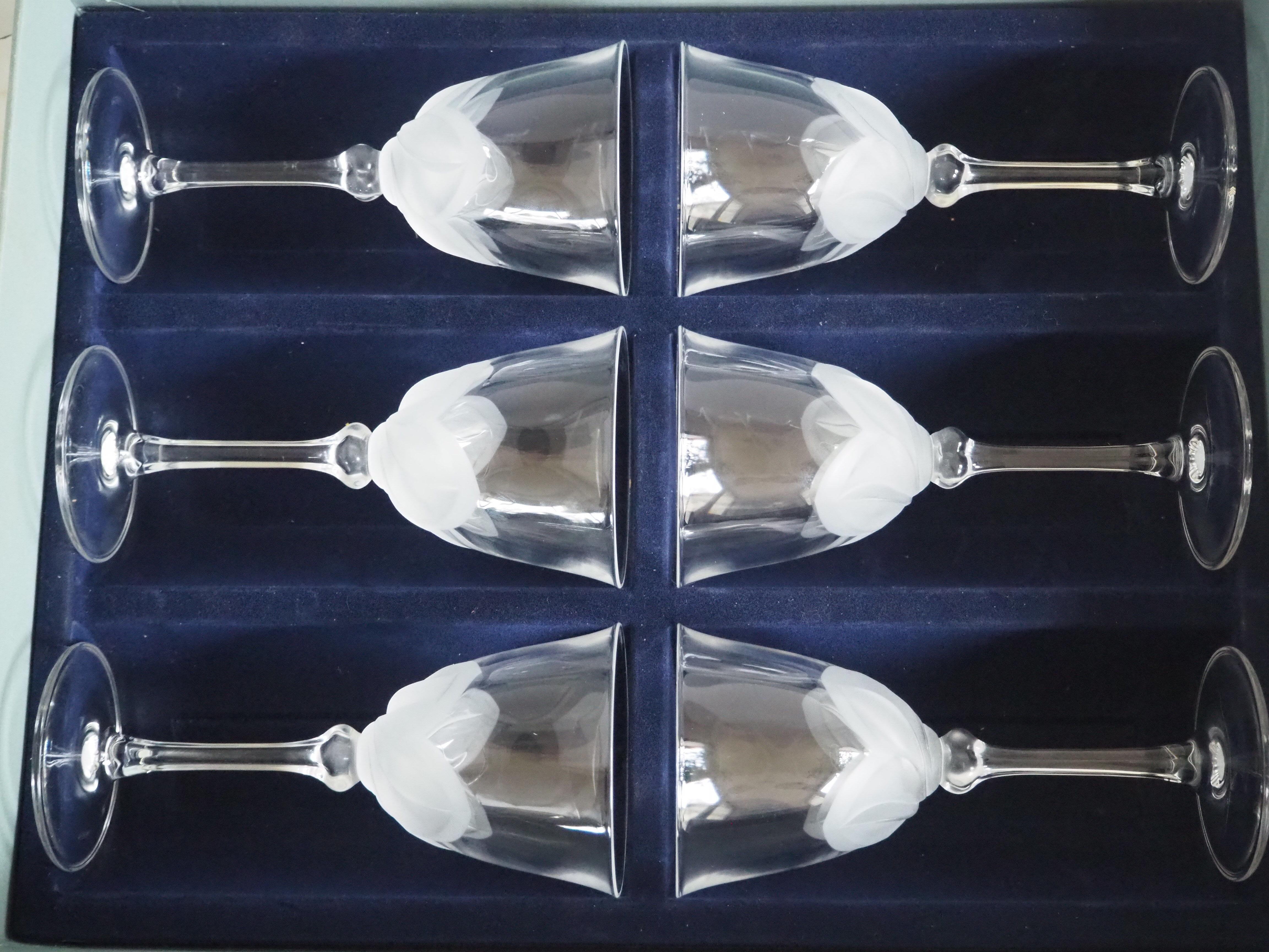 Crystal wine glasses in their boxes - JG Durand, collection florence « satine » 18 cl