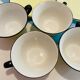4 pastel yellow cups moulin des loups 50s