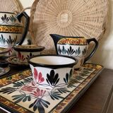 Rare complete Saint Jean de Bretagne coffee service - 10 cups, coffee pot.