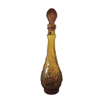Moulded glass carafe with fruit motifs