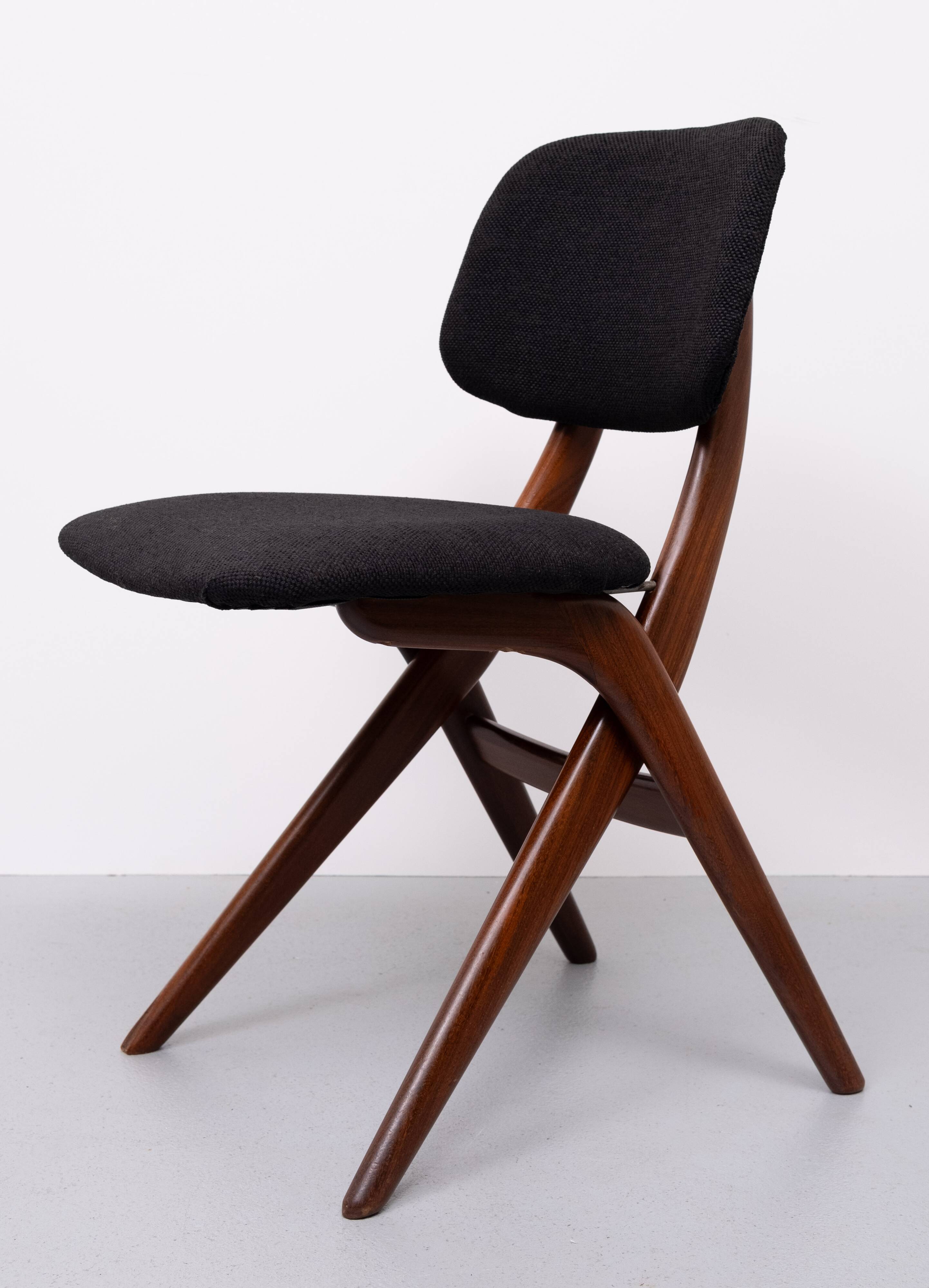 Dutch Scissors Dining Chairs Louis by Van Teeffelen for Wébé, 1959, Set of 8