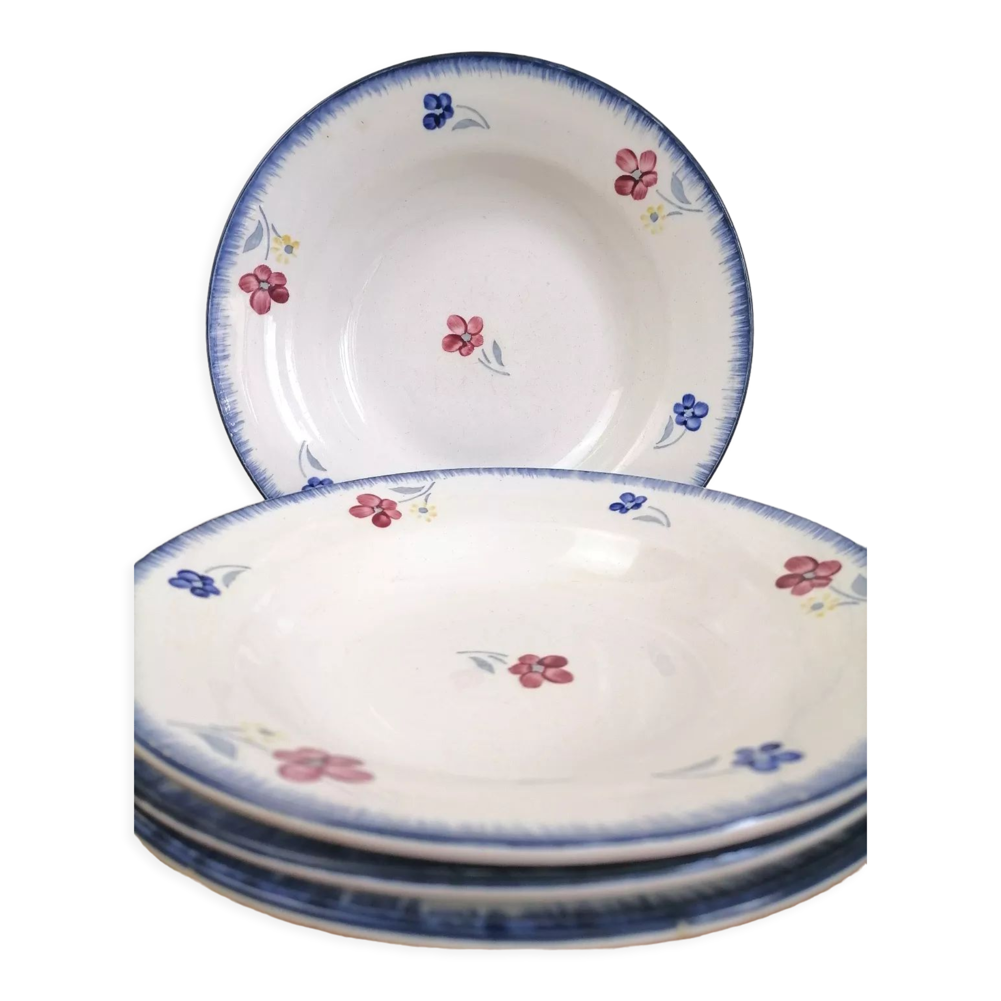 Set of 4 plates Digoin Sarreguemines