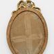 Oil Flower Painting - Oval Frame with Bow in Louis XVI Style - 1950