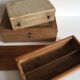 Ensemble de 3 boites en bois toilette de pension vintage