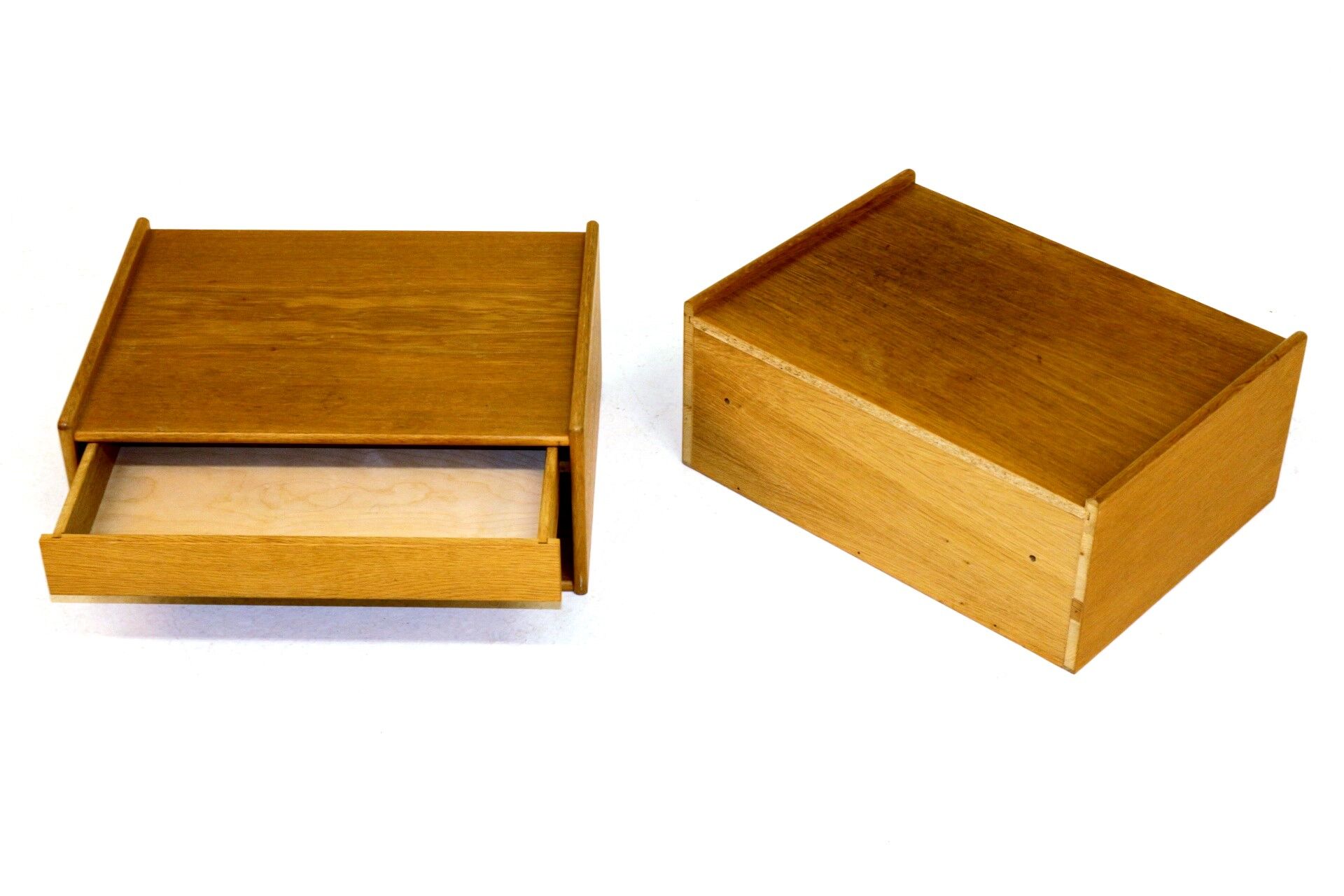 Oak hanging bedside tables 1960