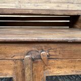Art Deco glass-fronted cabinet in Burmese teak with original patina.