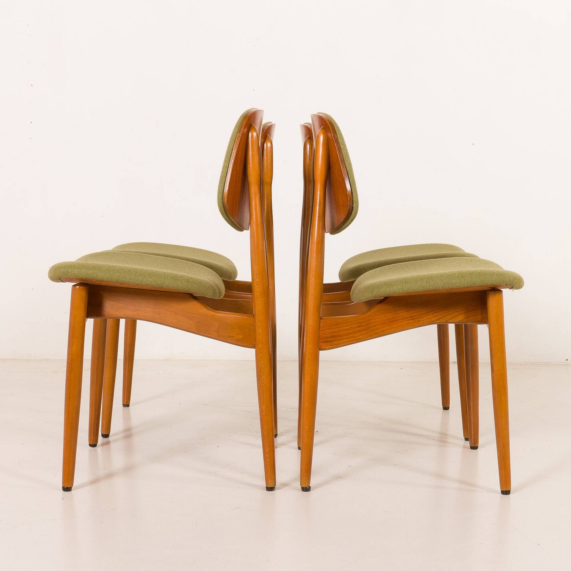 Arne Hovmand Olsen style Scandinavian mid century chairs, set of 4, 1970s