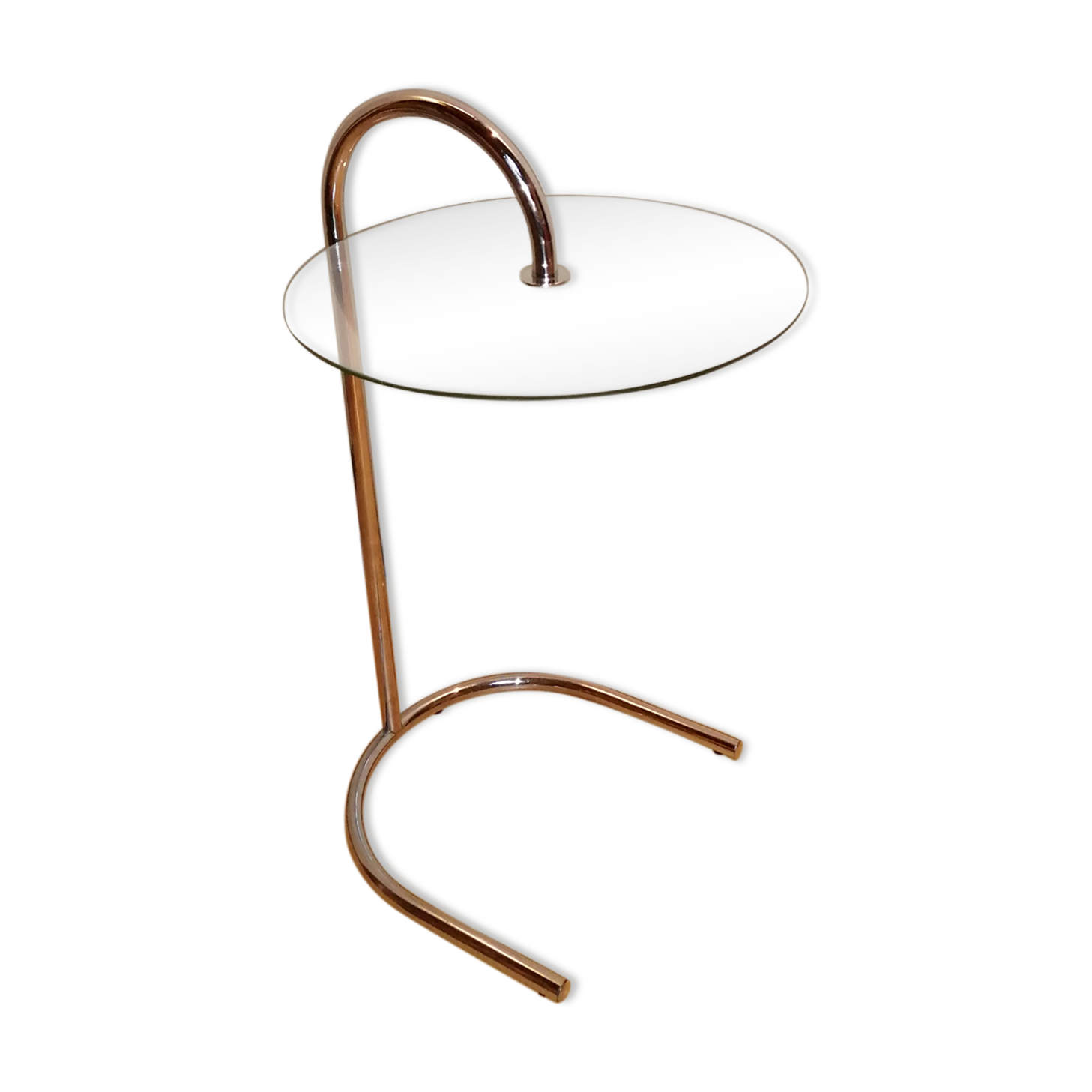 Side table in glass and chrome vintage Ikea model S17 from 1980