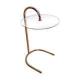 Side table in glass and chrome vintage Ikea model S17 from 1980